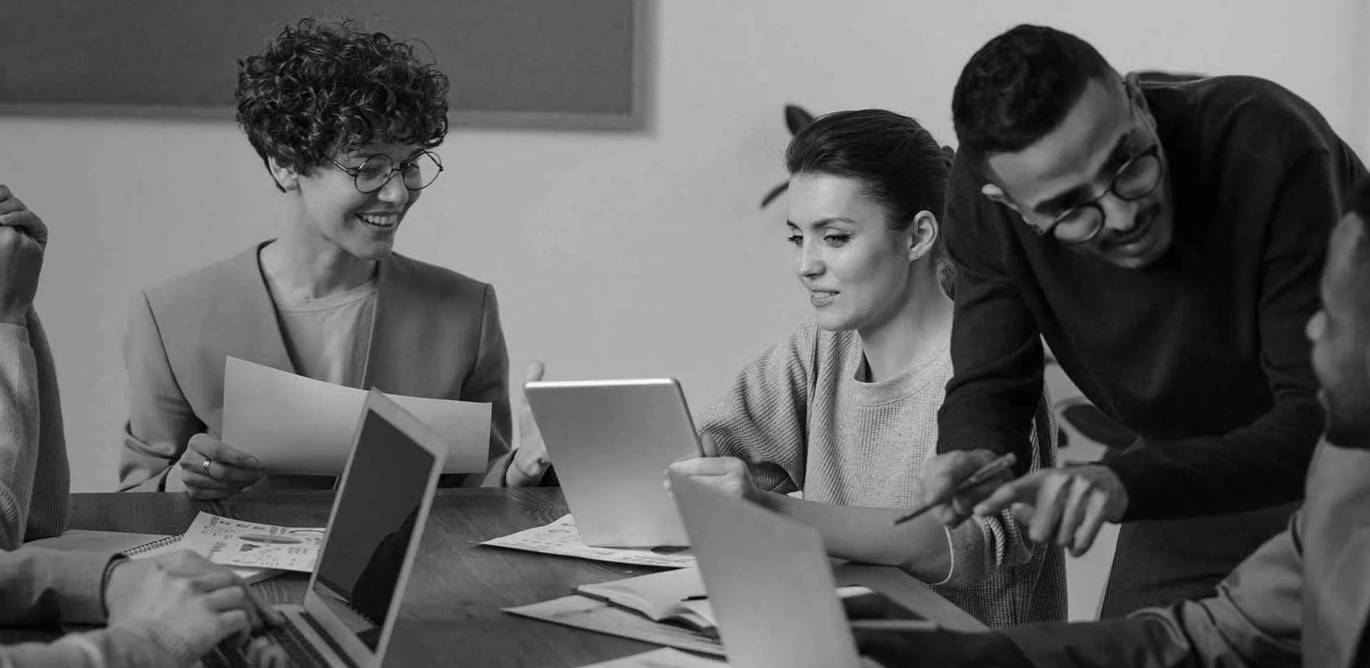 A team working together in an office